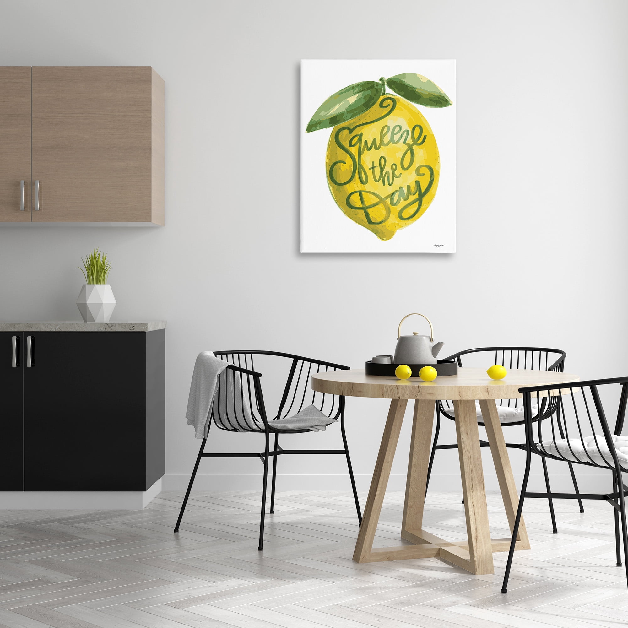 Stupell Industries Minimal Squeeze The Day Food & Beverage Painting Gallery Wrapped Canvas Art Print Wall Art, 30 x 40
