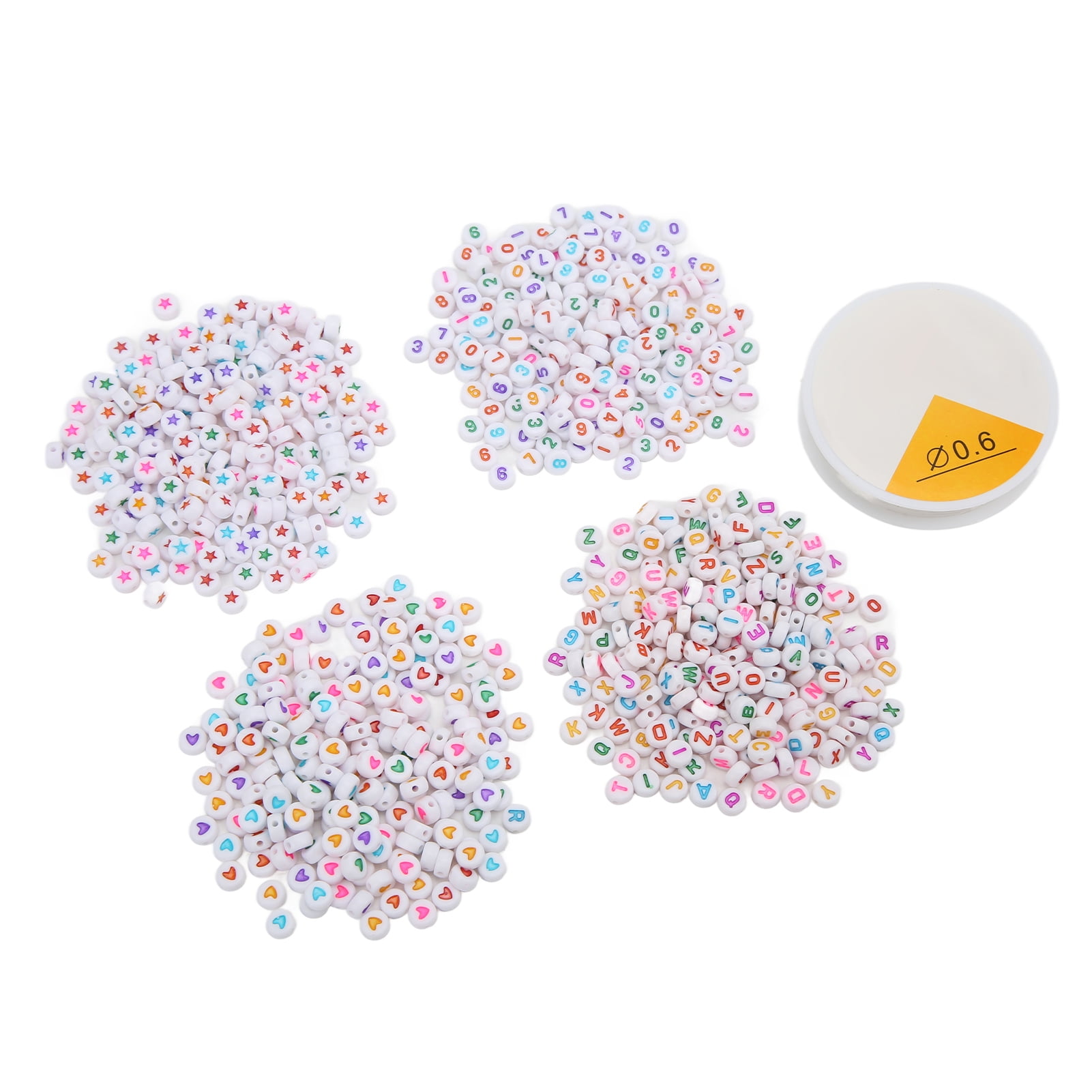 Spptty Alphabet Beads,801Pcs Colorful Letter Beads Round Type Number