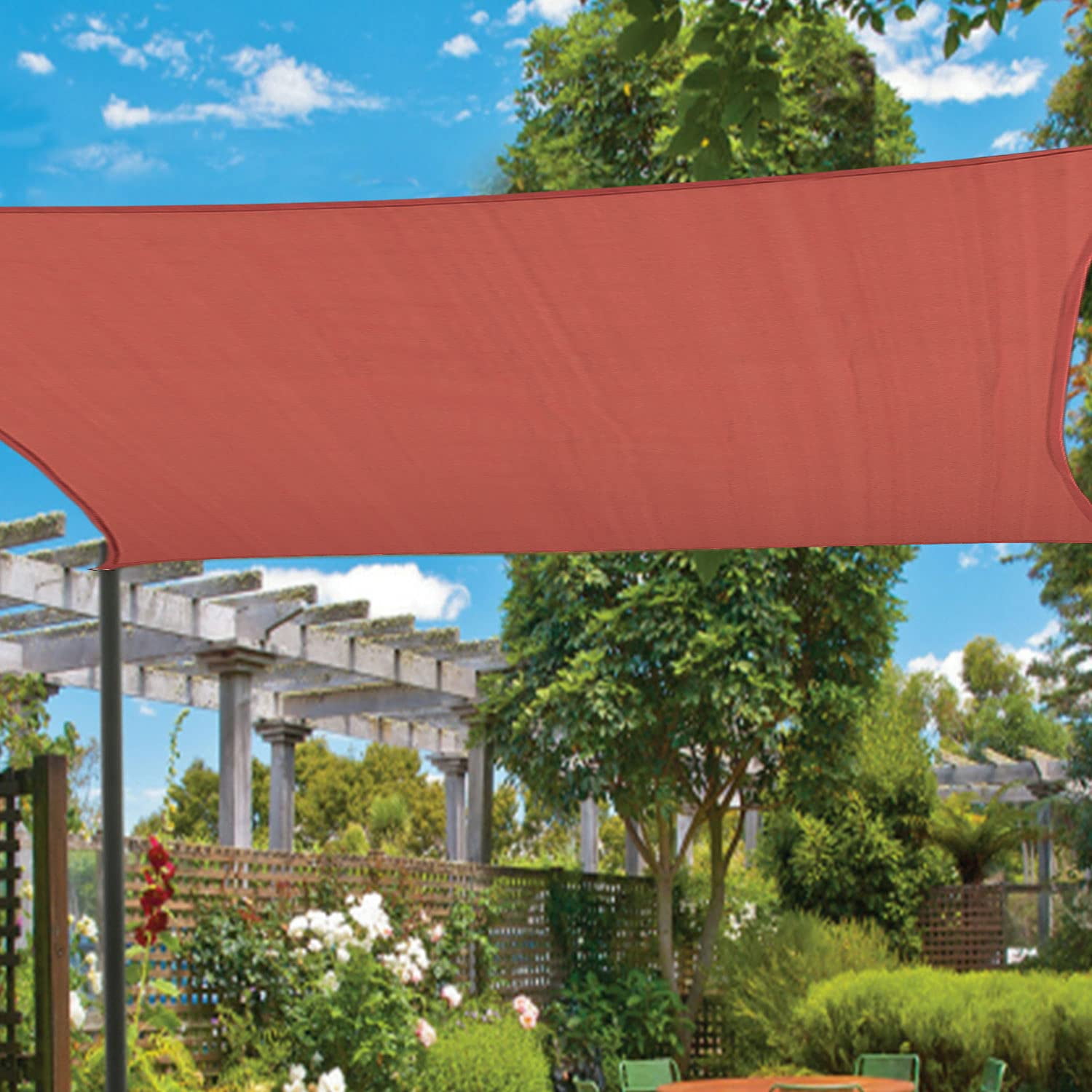 Sun Shade Sail Rectangle Canopy 16' x 20' Sail Shade Rust Red Sun
