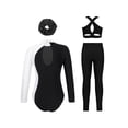 thumbnail image 2 of Haitryli Kids Girls Gymnastics Ballet Dance Leotards 4-piece Shiny Rhinestones Figure Ice Skating Unitards Jumpsuit Outfits White 16, 2 of 5