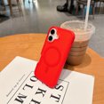 thumbnail image 4 of Allytechgroup Magnetic Translucent Back Case Cover for Apple iPhone 16 Plus, Rugged Bumper Heavy Duty Shockproof Anti-Scratch Protective Stylish Phone Case for Women Men, Red, 4 of 10