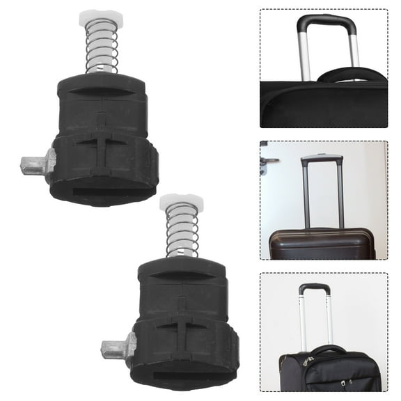WRITWAA Luggage Pull Handle Replacement 2Pcs Black PVC With Locking Clips For Travel Suitcase