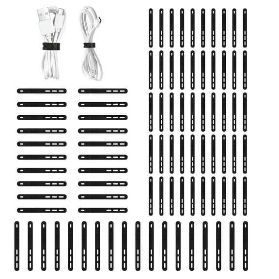 Silicone Cable Strap Ties Reusable Cord Management Organizer Ties with Locking Buckle Adjustable Wire Wrap Strap for Home Office Kitchen Car