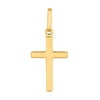 14k Yellow Gold Shiny Square Flat Style Cross Necklace Pendant