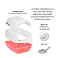 thumbnail image 3 of Arenero  Bloosom Sanitario Cerrado Para Gato Con Pala Puerta Abatible Rosa, 3 of 4