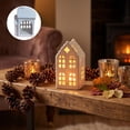 thumbnail image 4 of White Ceramic Christmas Village House Tea Light Holder, Decorative Seasonal Accent, Versatile Display, for Christmas Tree, Mantel, Shelf, Doorway, Living Room and Holiday Party Decor, 4 of 7