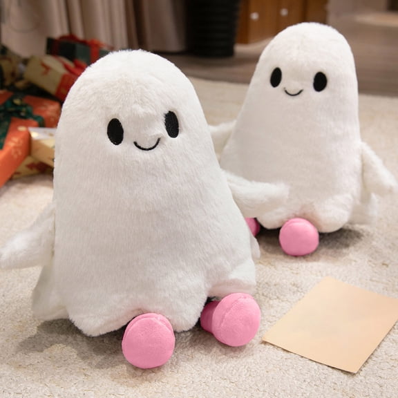 35cm Cute Ghost Plush Toy Halloween Gift, Soft Stuffed Halloween Ghost Doll with Legs for Home Decor & Holiday