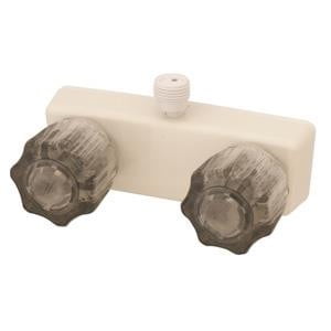Empire Brass Shower Control Valve U-YCJW53VBB 2 Valve; Single Piece; 4 Inch Center Distance; Knob Handle; Smoke Crystal Knob/Biscuit Housing; Plastic; With Vacuum Breaker