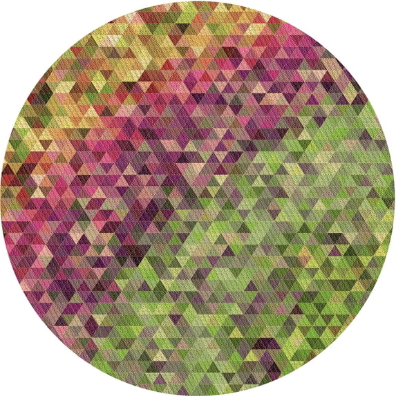 Ahgly Company Indoor Square Patterned Acid Green Area Rugs, 3' Square