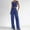 Blue, variant on Miqool Women's 2 Piece Summer Outfits Sleeveless V Neck Button Cropped Vest Waistcoat and Wide Leg Pants Business Casual Work Matching Sets