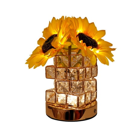 

Jiikun Night Lights Sunflower Crystal Atmosphere Lamp Sunflower Night Light Lamp Warm Led Decorative Light with Plastic Crystals Perfect for Bedroom Living Room and Home Decor