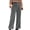 Gray, variant on Corduroy Straight Leg Pants for Women Button Zipper High Waist Retro Casual Long Pants with Patch Pockets