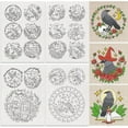 thumbnail image 1 of 18Pcs Goth Crow Water Soluble Hand Sewing Stabilizers 8.3"x11.7" Crow Flower Embroidery Pattern Stabilizer 4 Sheets Animal Stick and Stitch Embroidery Paper Sticker, 1 of 8