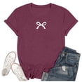 thumbnail image 4 of SHITINN Women's Fashion Casual Round Neck Bow Print Short Sleeve T Shirt Top Women Short Sleeve Tops Shirt Women Women's Tops, Tees & Blouses, 4 of 4