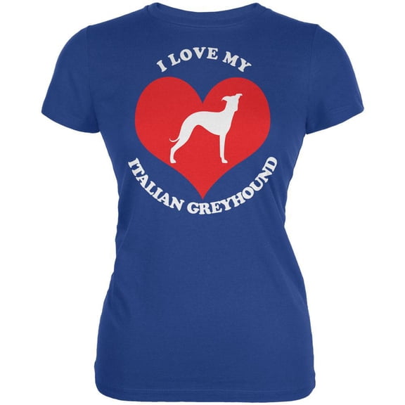 Valentines I Love My Italian Greyhound Royal Juniors Soft T-Shirt - Medium