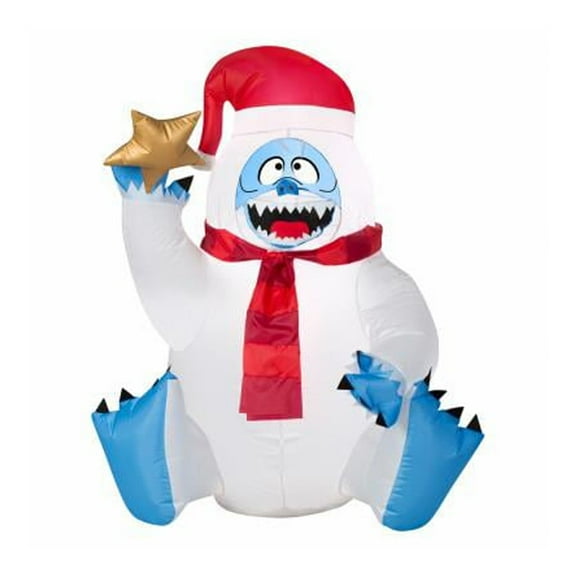 Gemmy LED White Bumble Holding a Gold Star 38.58 in. Inflatable