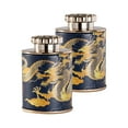 thumbnail image 4 of TISHITA 2 Pieces Loose Tea Tin Decorative Jar Dragon Pattern Elegant Tea Jar Tea Storage Container for Bar Room Coffee Blue, 4 of 8