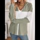 thumbnail image 4 of Chaqueta de Rayas con Bloques de Color para Mujer, con Cremallera, Larga, Punto Acanalado, Sudadera con Cordón Ajustable. Judías XL, 4 of 10