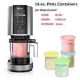 thumbnail image 2 of Ice Cream Maker Containers Replacement, Compatible With Nc300, Nc301 Series, 16Oz Ninja Creami Pints, Dishwasher Safe, Upgraded Lid Design, Bpa-Free, Reusable Containers,, 2 of 5