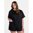 thumbnail image 2 of Joyspun Women’s Short Sleeve Stretch Satin Top and Shorts Pajama Set, 2-Piece, Sizes XS-3X, 2 of 6
