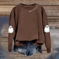 thumbnail image 5 of HUITKMM Chandail à Capuche pour Femmes Imprimé Halloween Manches Longues Sans Capuche Mode Automne Décontracté Col Rond Chandail Graphique pour Automne Hiver, 5 of 5