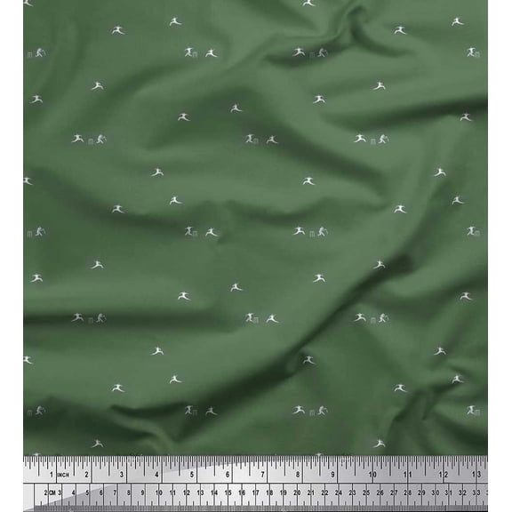Soimoi Georgette Viscose Fabric Men & Cricket Stumps Shirting Decor Fabric Printed Yard 42 Inch Wide