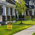 thumbnail image 4 of Please Slow Down Yard Signs with H-Frame Stakes, 12" x 16" Corrugated Plastic Please Slow Down Signs for Yard (Pack of 2), 4 of 6