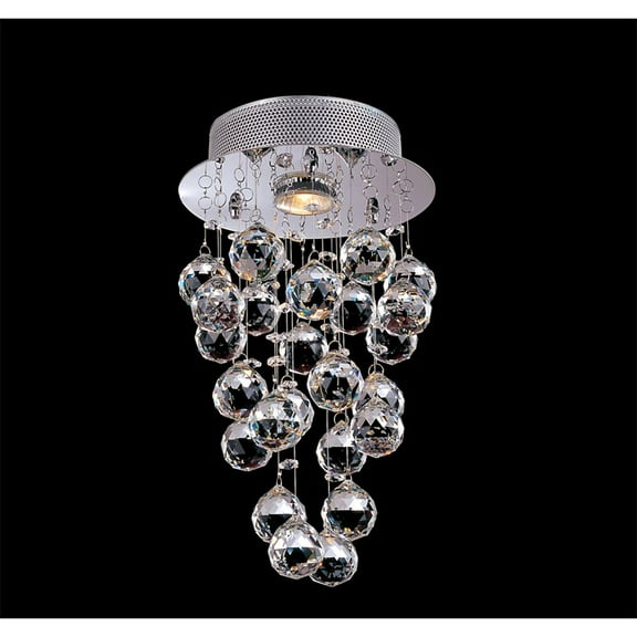 Bethel International Flush Mount Chrome Metal & Crystal
