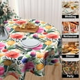 thumbnail image 4 of Colorful Floral Round Table Cloth - Tulip Poppy Flower Tablecloth 60 Inch Spring Summer Blossom Table Cover Decorative for Holiday Kitchen Dinning Outdoor, 4 of 6