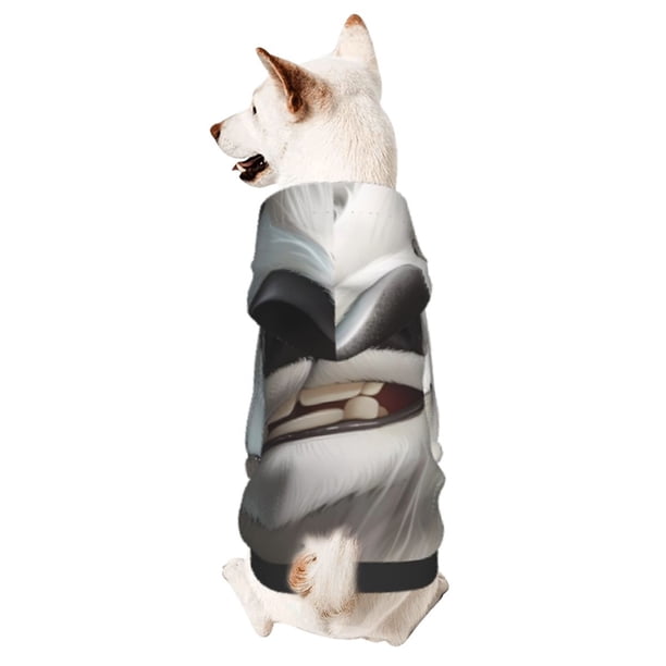 Balery Smiling Polar Bear Sudadera con Capucha para Perros Pequeños – Ropa para Mascotas, Disfraz para Perros y Gatos, Ideal para Fiestas y Cosplay-Medium