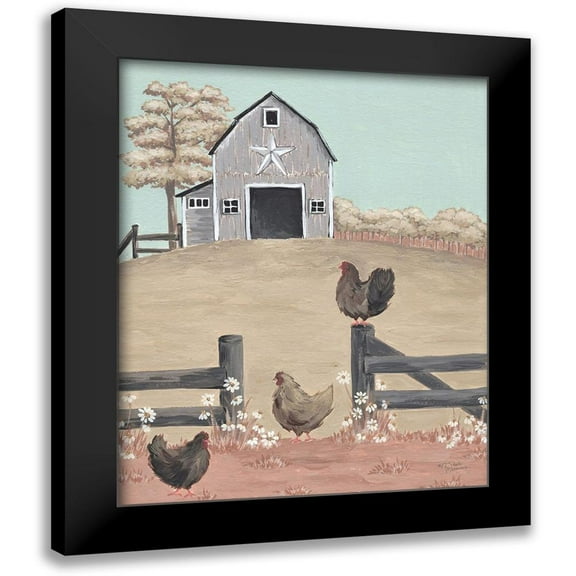 Norman, Michele 12x14 Black Modern Framed Museum Art Print Titled - In the Barnyard