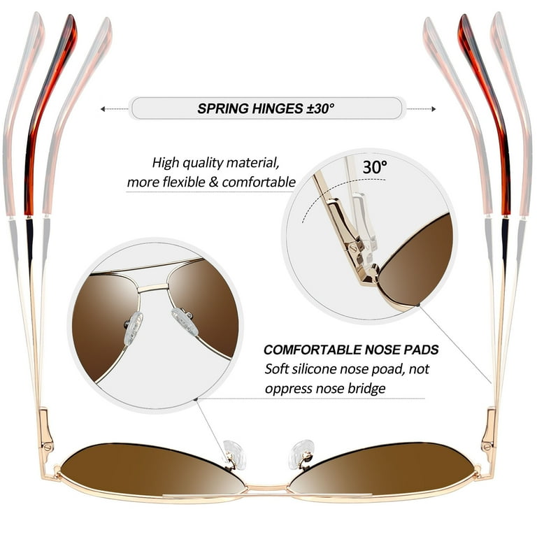 Kanastal Polarized Aviator Sunglasses, Gold/Brown photo 5