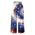 thumbnail image 3 of Wide Leg Pants Woman Casual Independence Day Flag Prints High Elastic Waist Loose Comfy With Pocket Trousers, 3 of 4