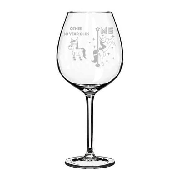 Wine Glass Goblet 30 Year Old Superstar Unicorn Funny 30th Birthday (20 oz Jumbo)