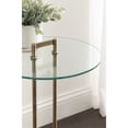 thumbnail image 3 of Kate and Laurel Cerullo Modern Round Glass Side Table with Marble Base, 16 x 16 x 24, Antique Brass and Black Marble, Glam Circle End Table for Use as Indoor Plant Stand or Bedroom Nightstand, 3 of 8