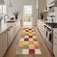 thumbnail image 5 of 5x7 Washable Area Rugs for Living Room and Bedroom, Machine Washable Non Slip Low Pile Rug with Print Pattern, Lightweight Indoor Floor Rug for Dining Room and Home Office, Puzzle Blocks Autumn Beige, 5 of 6