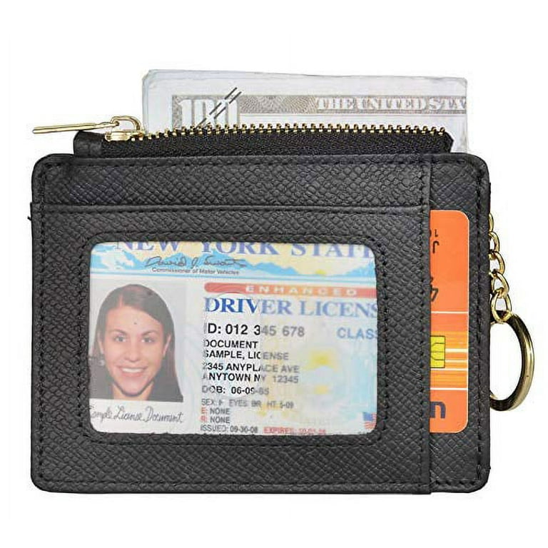 Womens Slim RFID Credit Card Holder Mini Front Pocket Wallet Coin Purse  Keychain