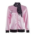 thumbnail image 2 of Shadoumai Pink Satin Jacket for Women with Neck Scarf Christmas Party Outfits, 2 of 5