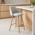 thumbnail image 4 of Homy Casa 2-Piece Counter Height Bar Stools, Upholstered Swivel Kitchen Island, Beige, 4 of 8