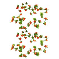 7.2FT Flower Garland Fake Rose Vine Artificial Hanging Rose Ivy Hanging Floral Garlands Wedding Arch Garden Background Decor Fake Flower Garland Artificial Rose Blossom Vine, 2Pcs(Orange,86.6x2")