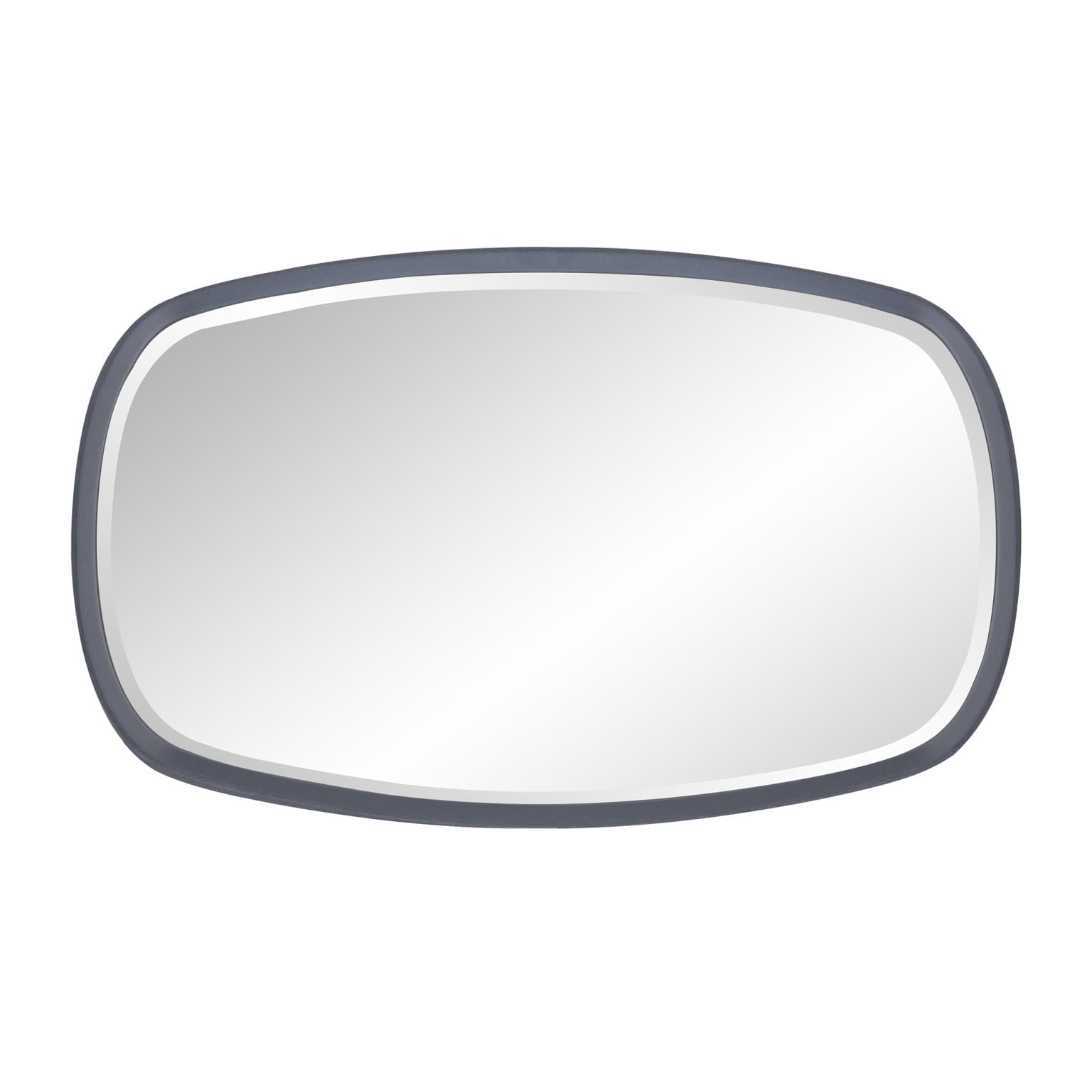 Tyler Dillon Rectangular Gray Wood Framed Asher Wall Mirror