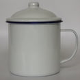 thumbnail image 2 of Taza cilíndrica de esmalte blanco puro engrosada de 6 a 12 cm, taza de té de hierro esmaltado retro nostálgico de estilo antiguo para la oficina y el hogar, 2 of 5