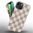 thumbnail image 3 of FKBRCL4U Compatible with iPhone 13/iPhone 14 Case, Brown Pink Check Plaid Pattern for Girl Full Body Design Soft Silicone Drop Shock Scratch Protection for iPhone 13/iPhone 14, 3 of 7