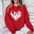 thumbnail image 2 of Sweatshirts for Women Sweet Valentine's Day Print Loose Sweatshirt Long Sleeve Crew Neck Shirt Pullover Top Women's Blouse for Valentine's Day and Daily, 2 of 7