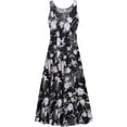 thumbnail image 1 of Plus size 1x Womens Dress Silver Glitter Floral Print Sleeveless Square Neck Princess Cut, 1 of 4