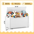 thumbnail image 5 of Kids Toy Box for Boys Girls, SESSLIFE Wooden Toy Box with Safety-Hinged Lid, Toy Organizer and Bench for Playroom, Bedroom, or Toddler Room, Supports up to 160 lbs, White, 5 of 8