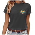 thumbnail image 5 of WEIWEN Autism Awareness Shirts for Women Love Needs No Words Teacher Tshirts Crew Neck T-Shirt Womens Tops Dressy Casual Outfits (Black, XXL), 5 of 5