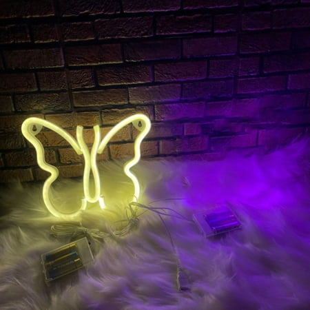 

bedside lamp Nightlight for Bedroom Bathroom Nursery Hallway Kitchen night light for kids LED Neon Butterfly Light Wall Decoration Interior Decoration Night Light Butterfly
