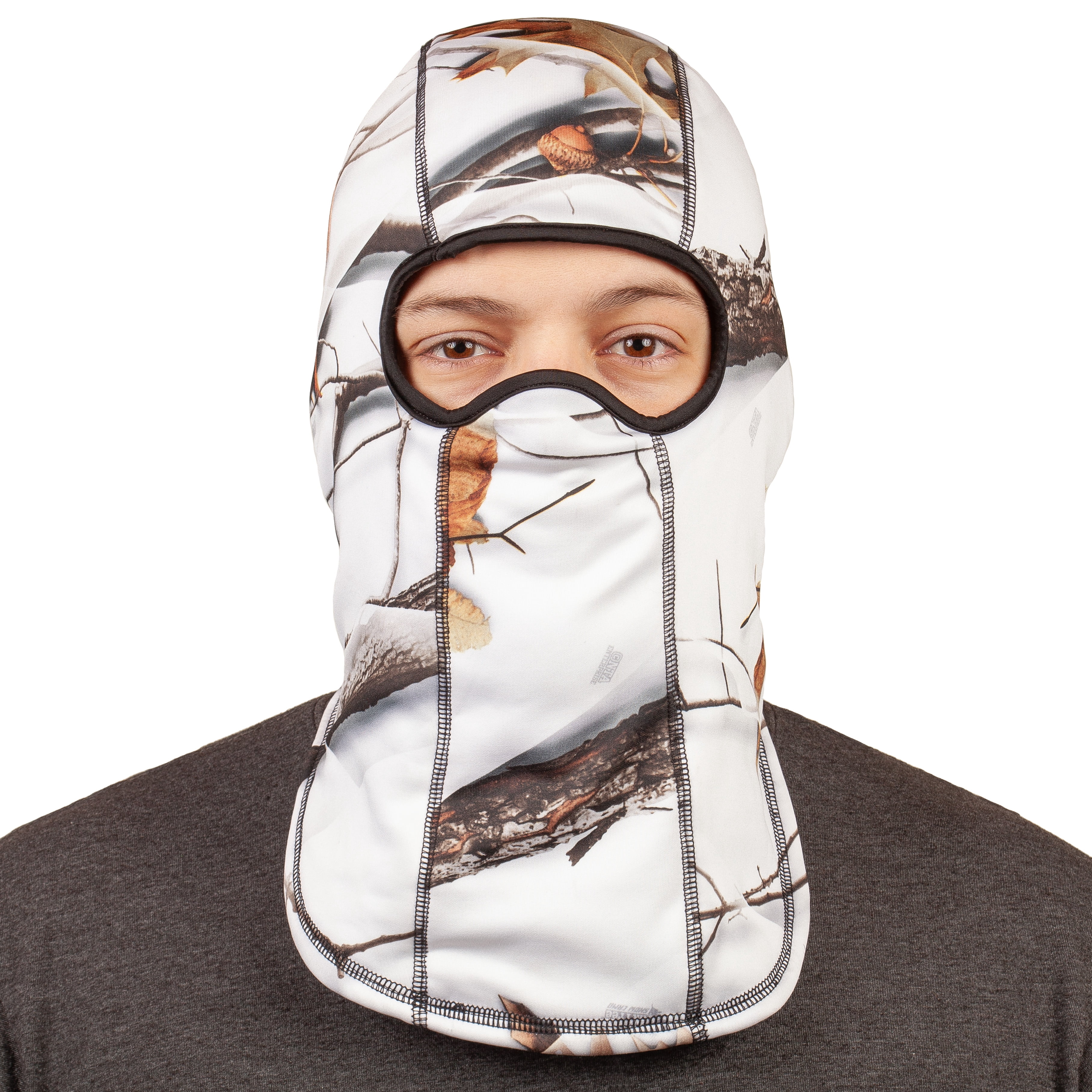 Men’s Rawline Lined, Performance Fleece Reversible Balaclava (Snow Camo Brown)