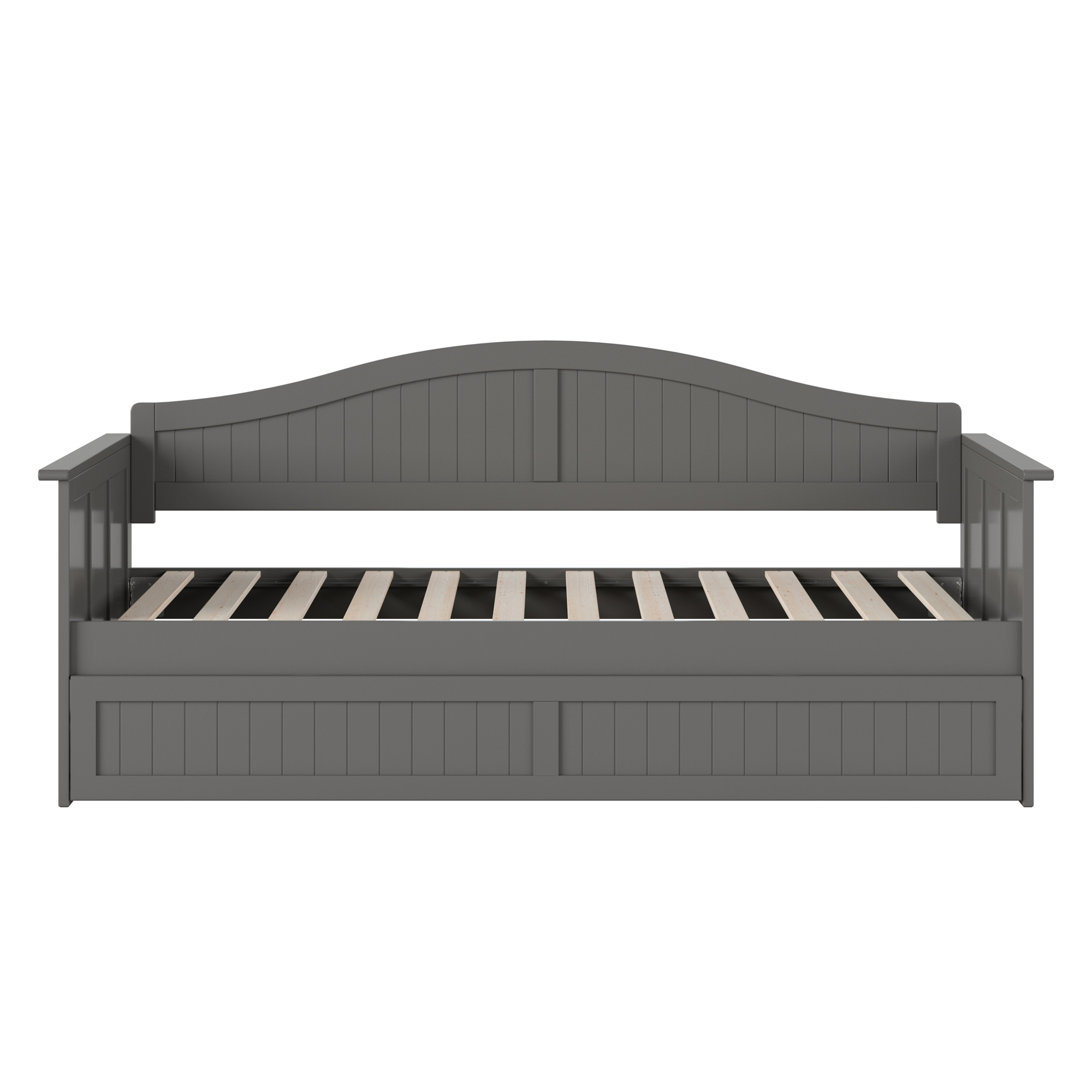 AFI Nantucket Wood Twin Size Daybed Frame with Twin Trundle, Grey